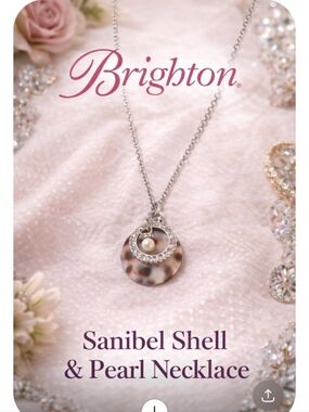 Brighton sanible Shell, Pearl Crystal Necklace